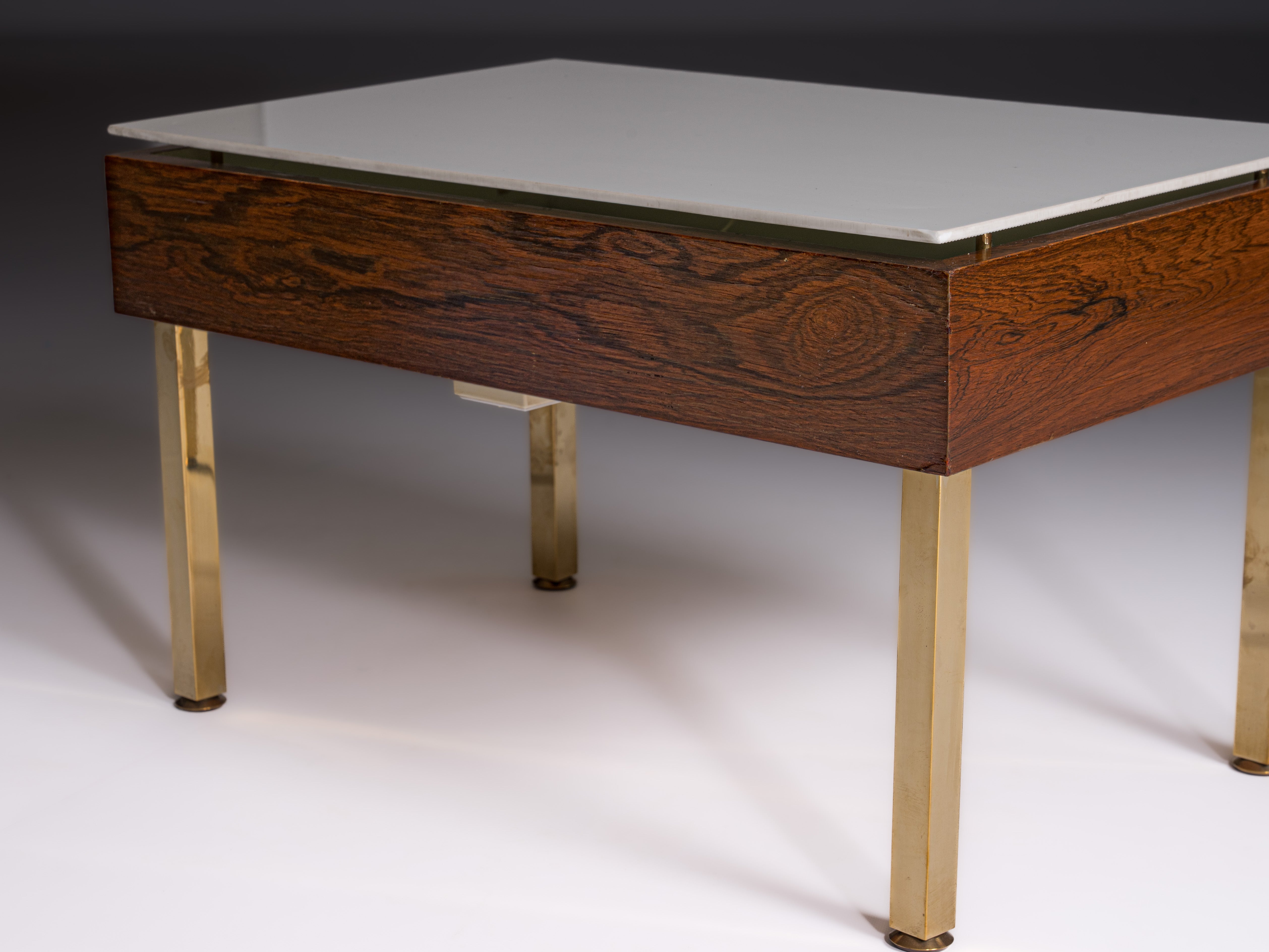 Pair of French tables from 1958, designed by Joseph-André Motte and manufactured by Charron