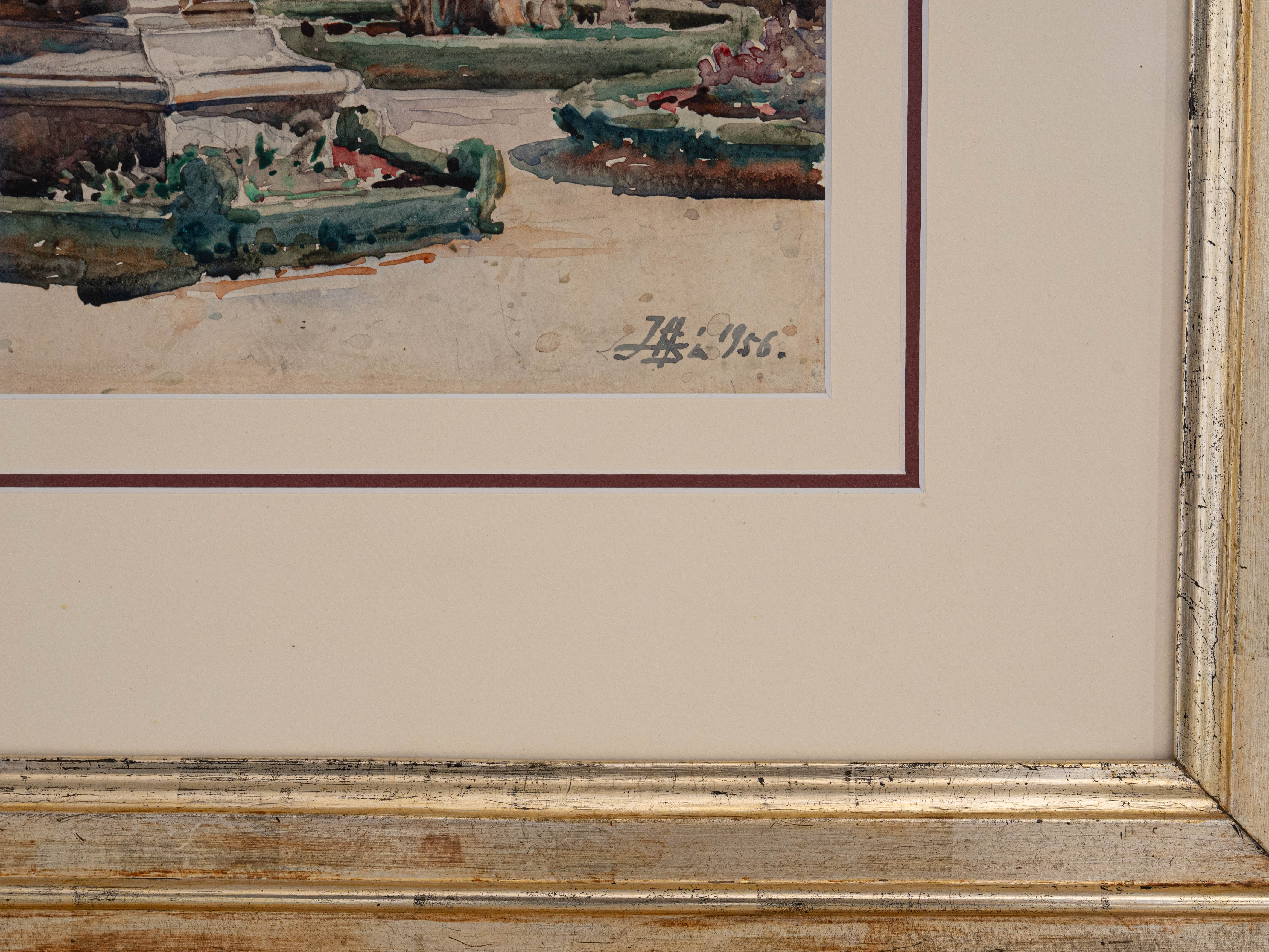JOÃO ALVES DE SÁ (1878–1972) Pillory of Sintra Watercolor on paper Signed and dated Dim.: 42 × 32.5 cm