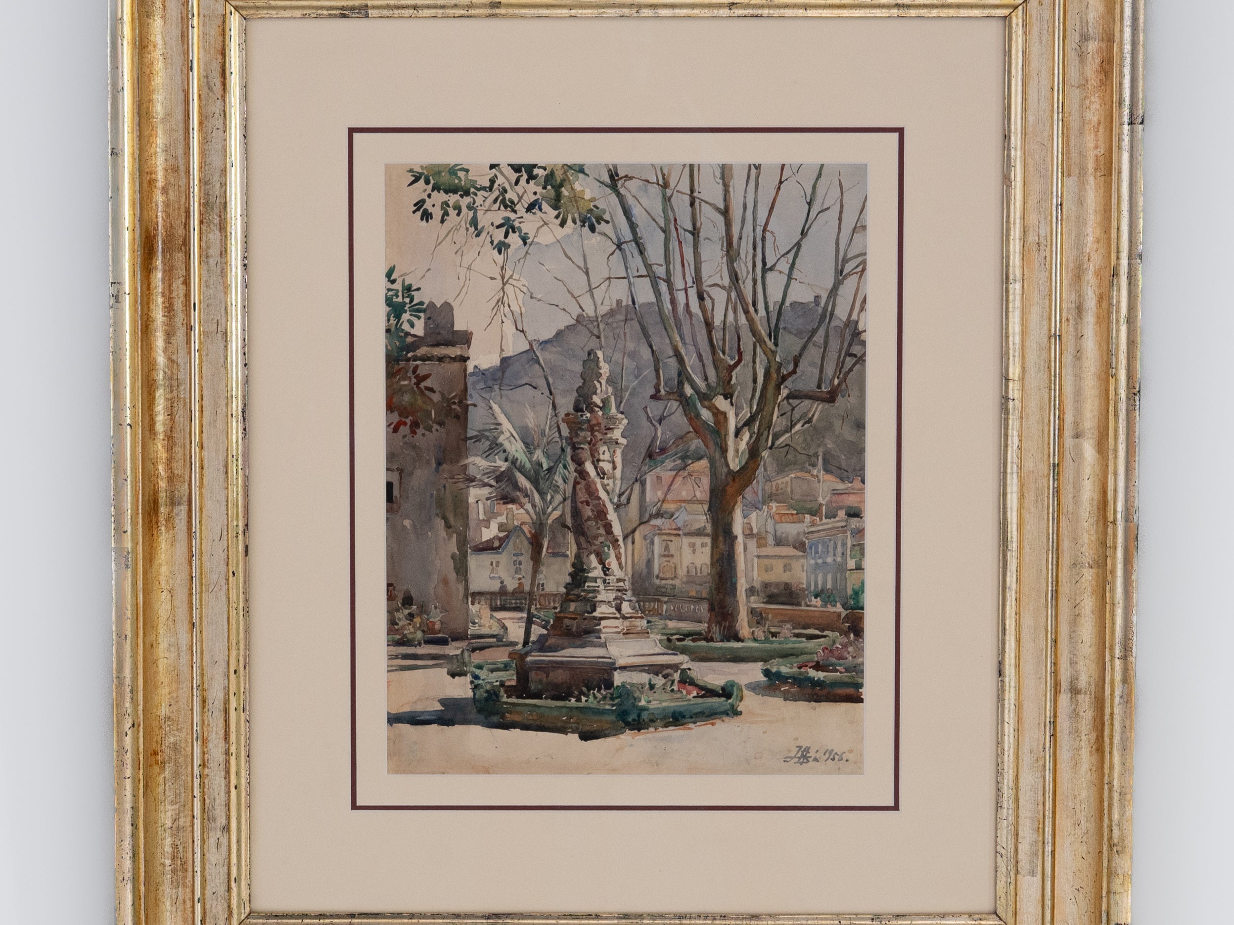 JOÃO ALVES DE SÁ (1878–1972) Pelourinho de Sintra Aguarela sobre papel Assinada e datada Dim.: 42 × 32,5 cm