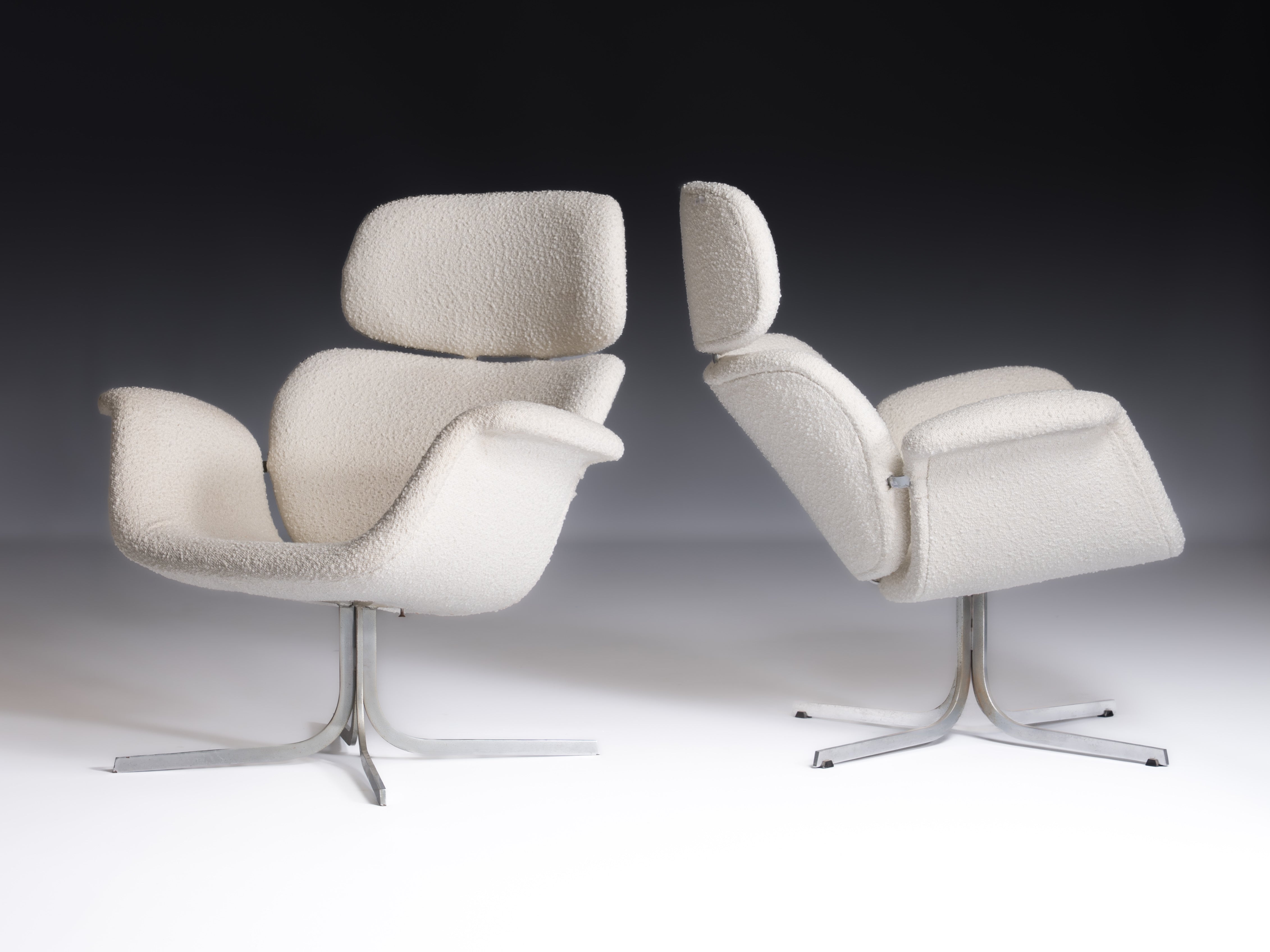 Par de cadeirões, modelo "Big Tulip", desenhadas por Pierre Paulin e fabricadas pela Artifort  na Holanda , nos anos 1960